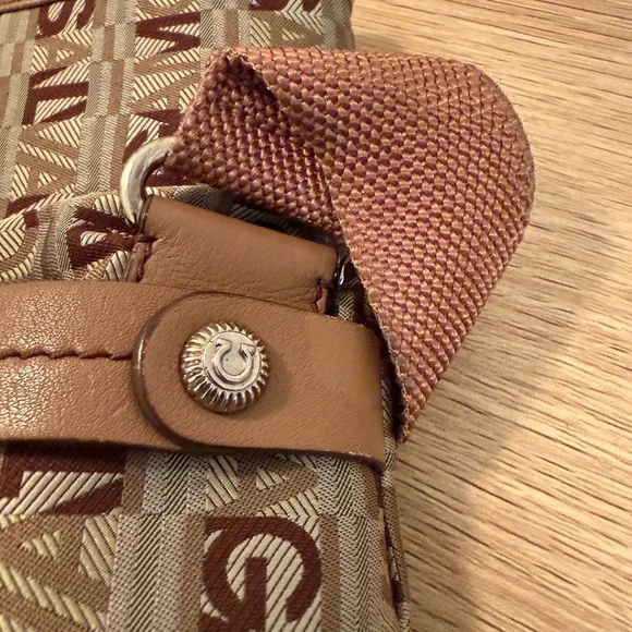 🤎EUC🤎 Salvatore Ferragamo Tan and Brown Logo Messenger Bag